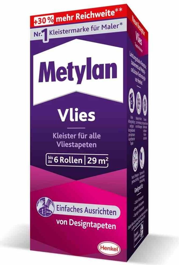 Metylan Vlies Tapetenkleister 180 g Paket, trocknet Produktbild 