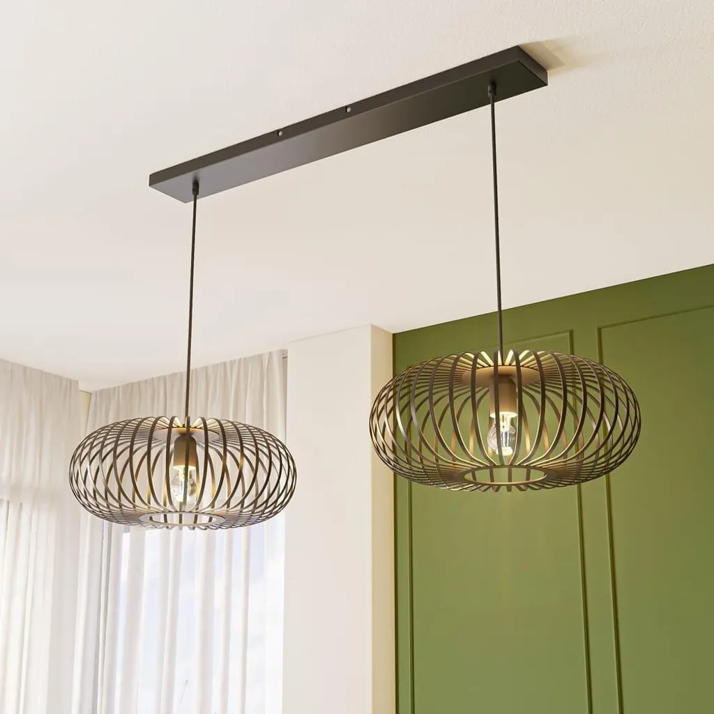 Suspension LED 60W E27 Dimmable Noire - 2 Spots Design Hoftronic