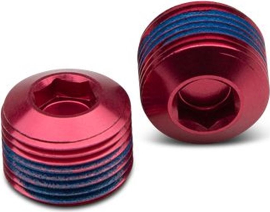 Crankbrothers Pedal End Cap Endkappe, (VE/2), Hex, red