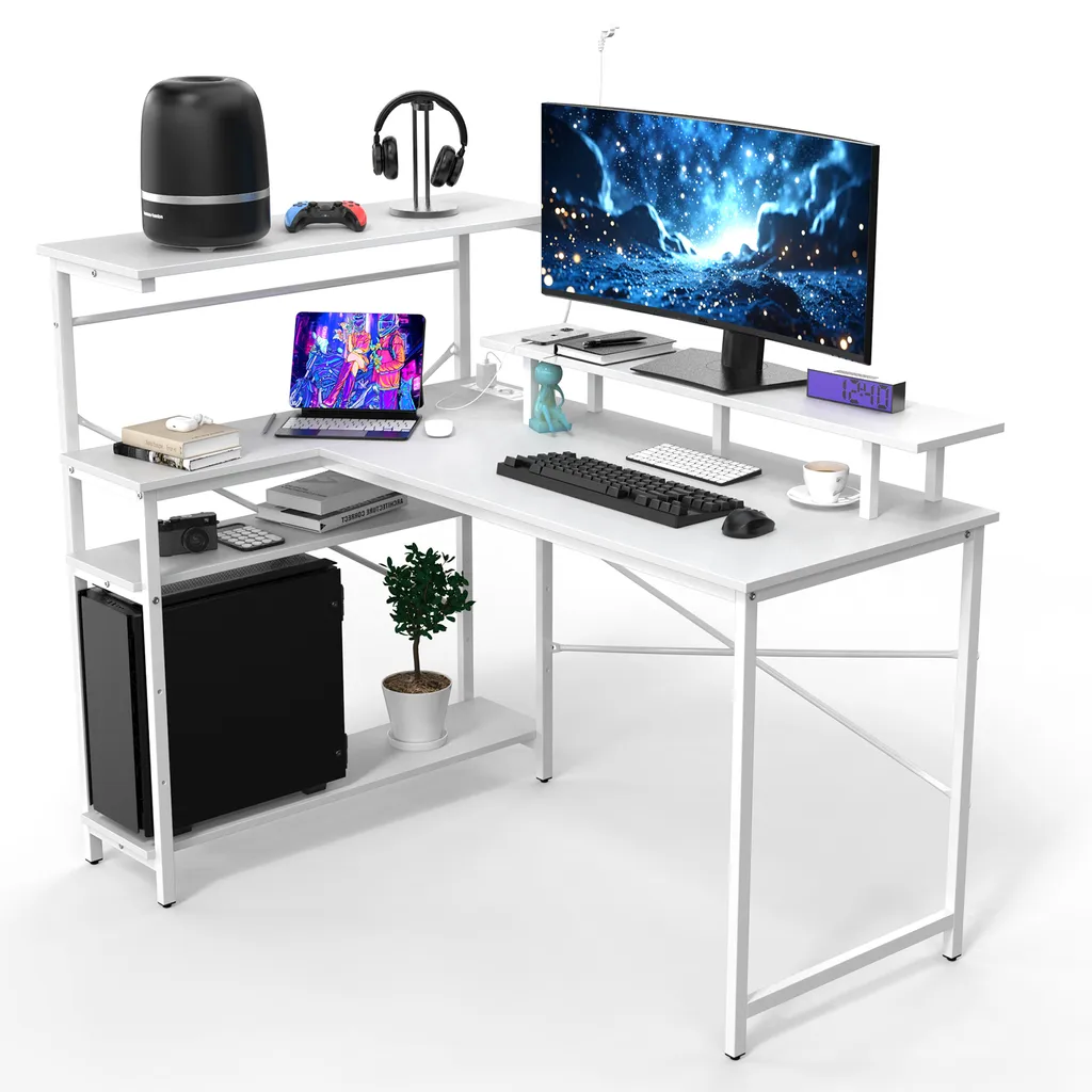 Table de bureau stable : fini le désordre grâce à l'étagère réglable