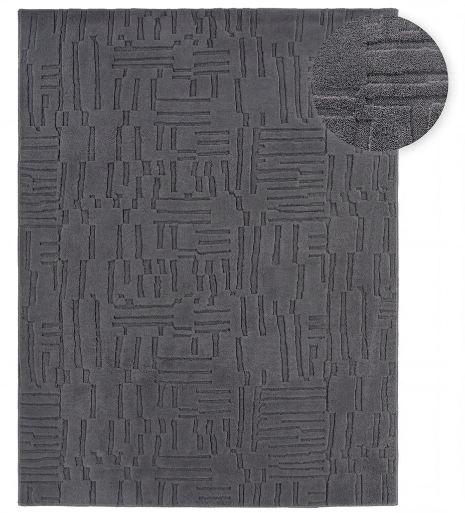Teppich Wohnzimmer Hochflor Skandi Boho Geometrisch Produktbild 