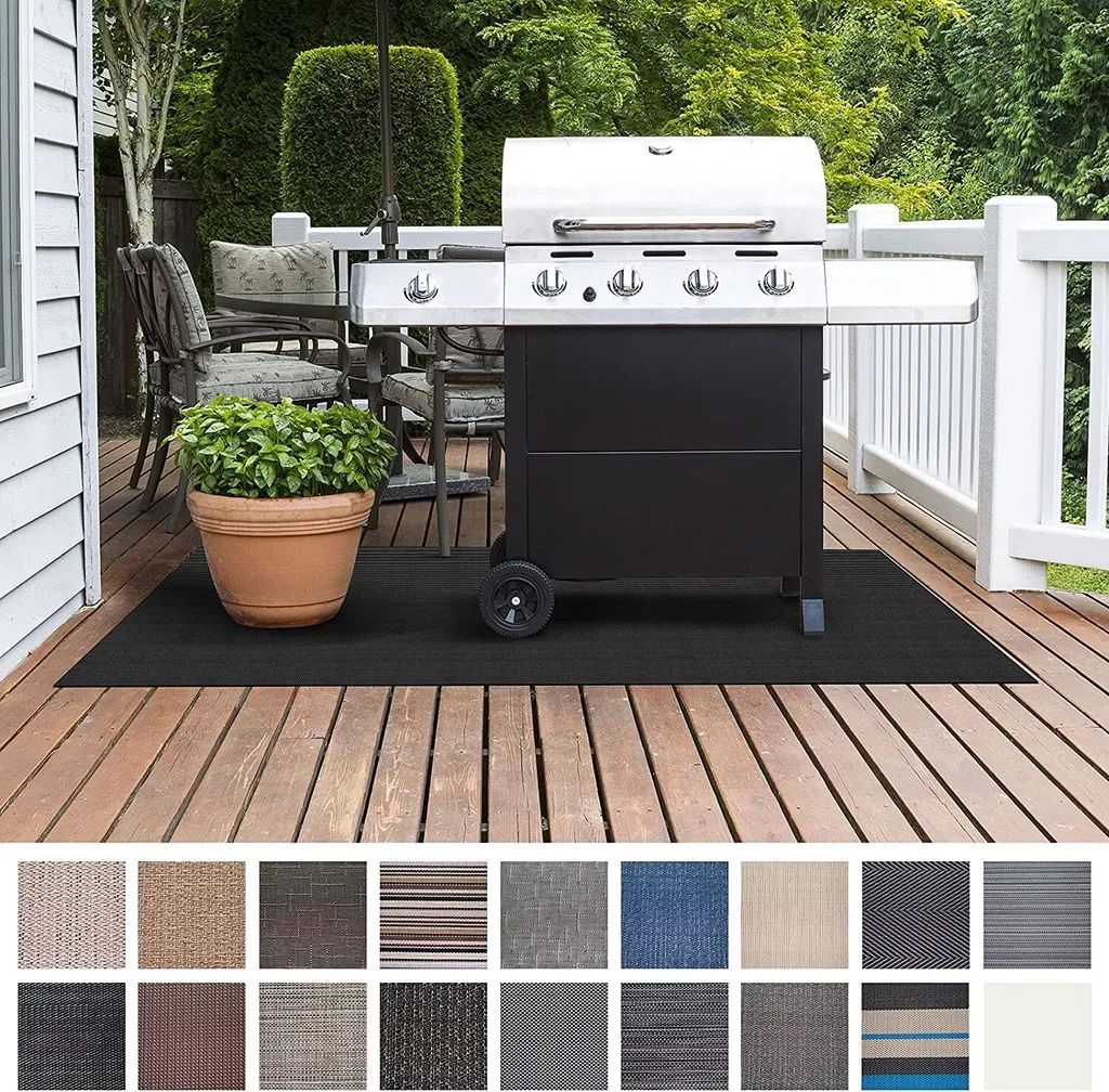 Tapis de gril ignifuge pour barbecue Padua 90x120 cm protection sol