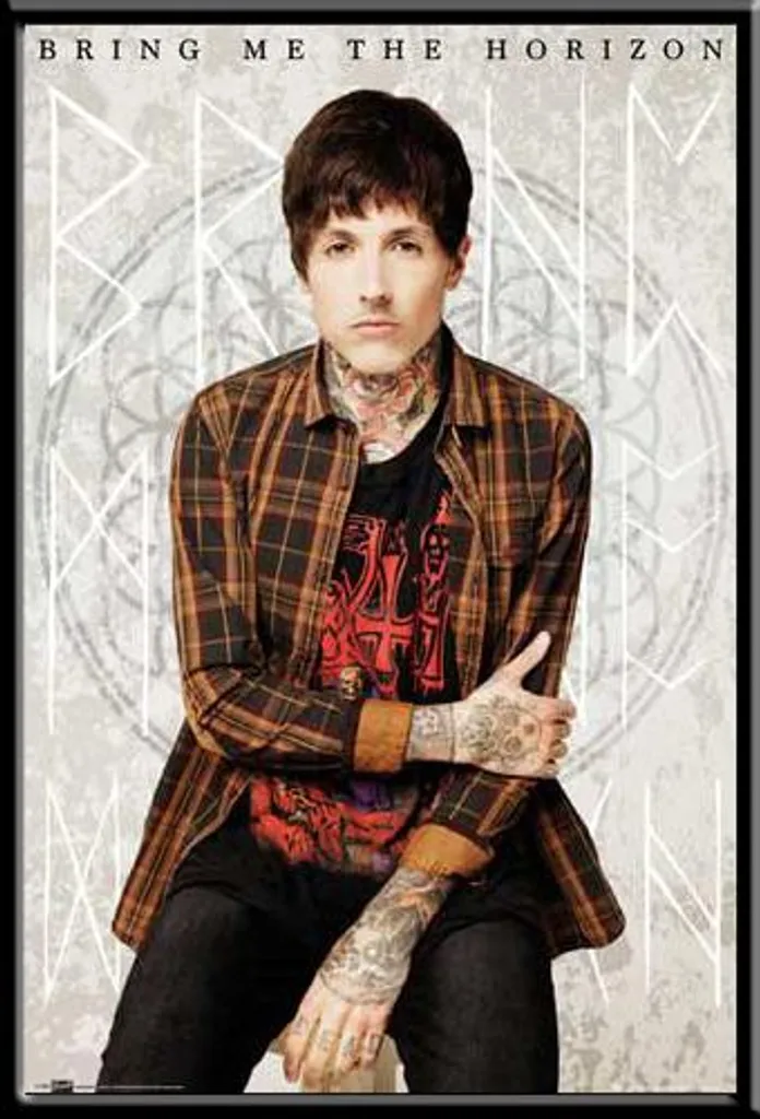 Décoration Murale Bring Me the Horizon avec Poster Oli et Cadre Amovible
