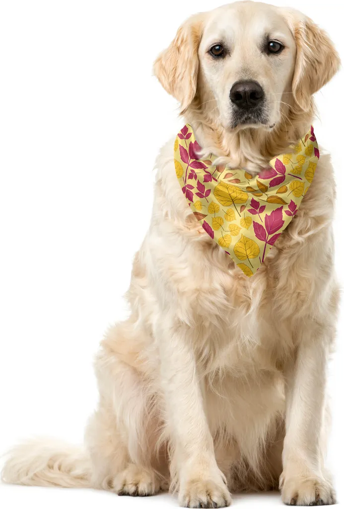 ABAKUHAUS Bandana autunnale per animali domestici, colori stagionali, 40x40 cm, arancione giallo pastello