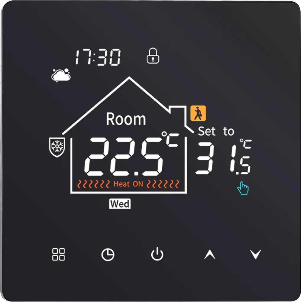 Thermostat chaudière intelligent programmable 2-en-1 non WiFi écran LCD