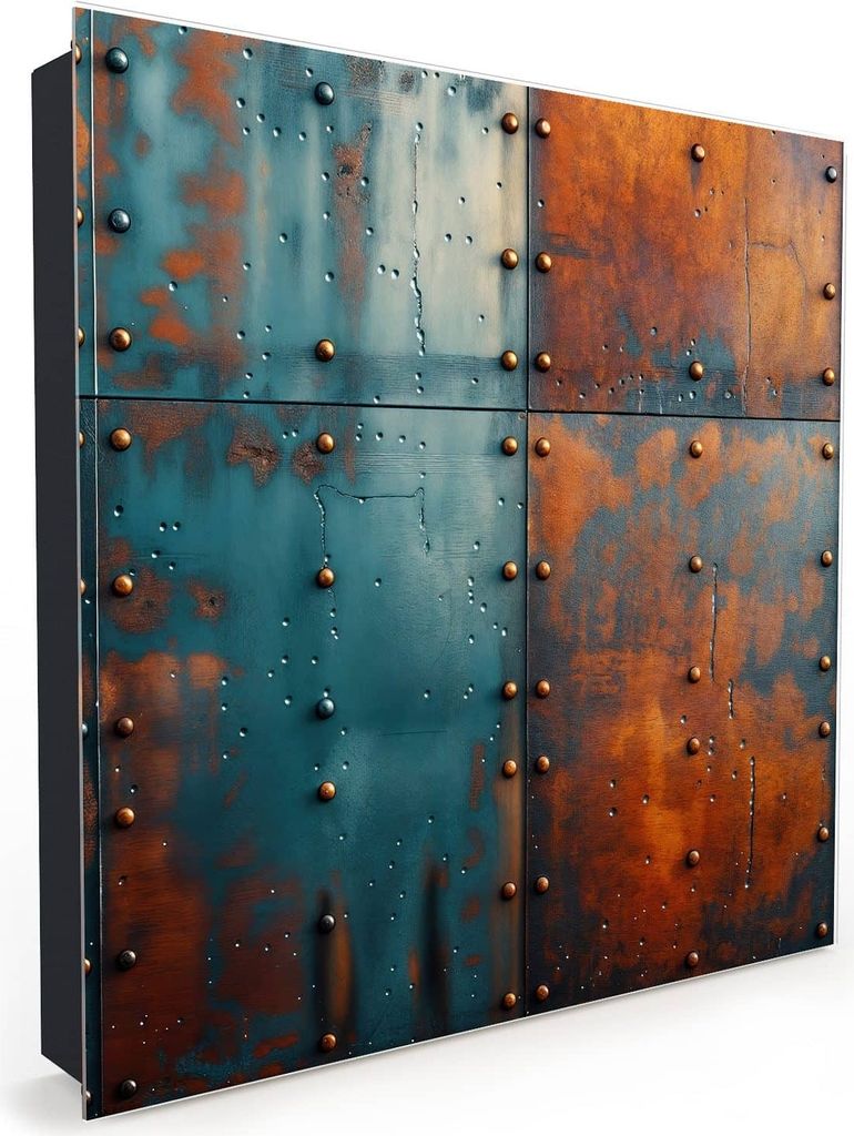 Nachbildung-Schlüsselkasten, Magnetpinnwand und Memoboard mit Glasfront Motiv Industriedesign