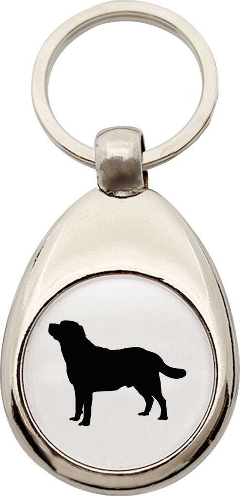 Huuraa Schlüsselanhänger Labrador Retriever Silhouette Metall Schlüsselring Einkaufswagenchip Geschenkidee