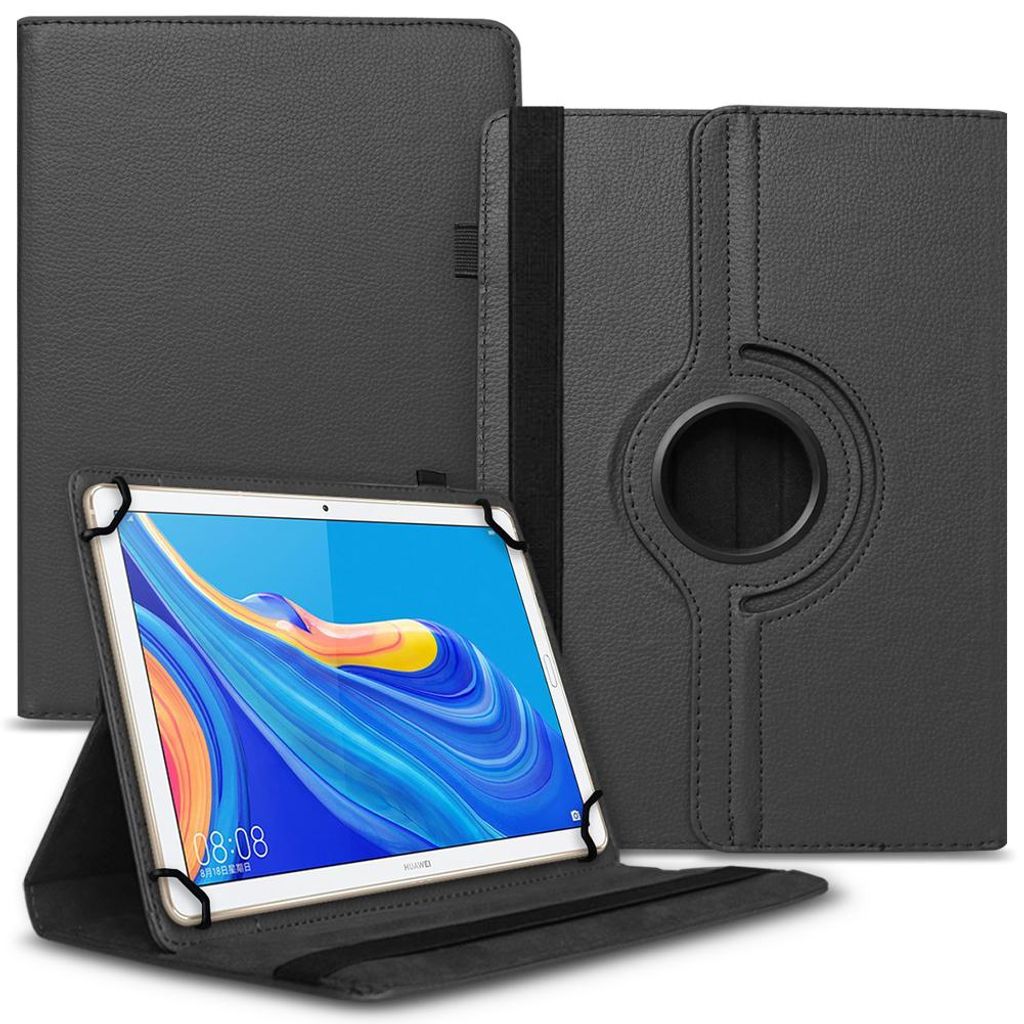 Tablet Tasche für Lenovo Tab 4 10 / Tab 4 10 Plus Schutzhülle Hülle Case DrehbarFarbe Uni 360 Taschen:Schwarz