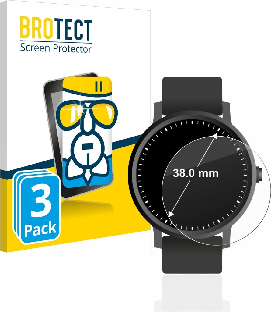 3x BROTECT Schutzglas für Armbanduhren (Kreisrund, ø: 38 Produktbild 