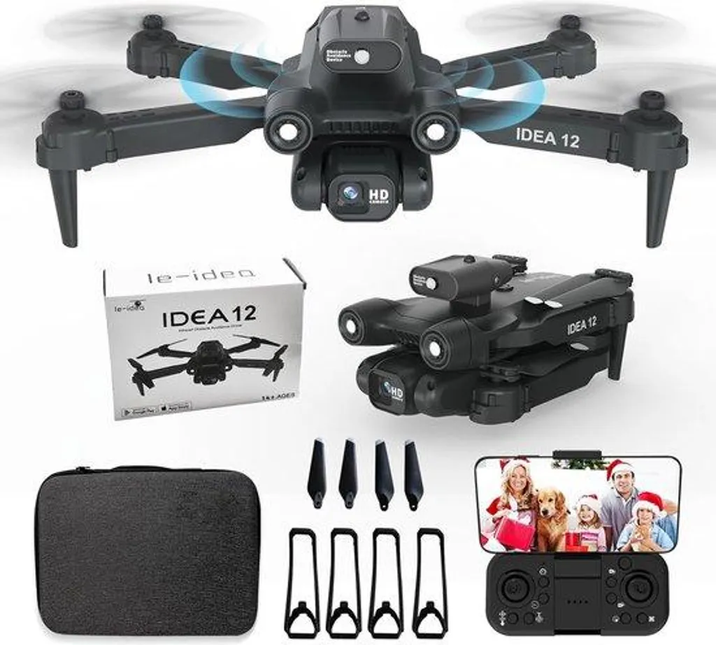 Drone avec Caméra 1080p HD et Détection d'Obstacles Rotatif à 360°