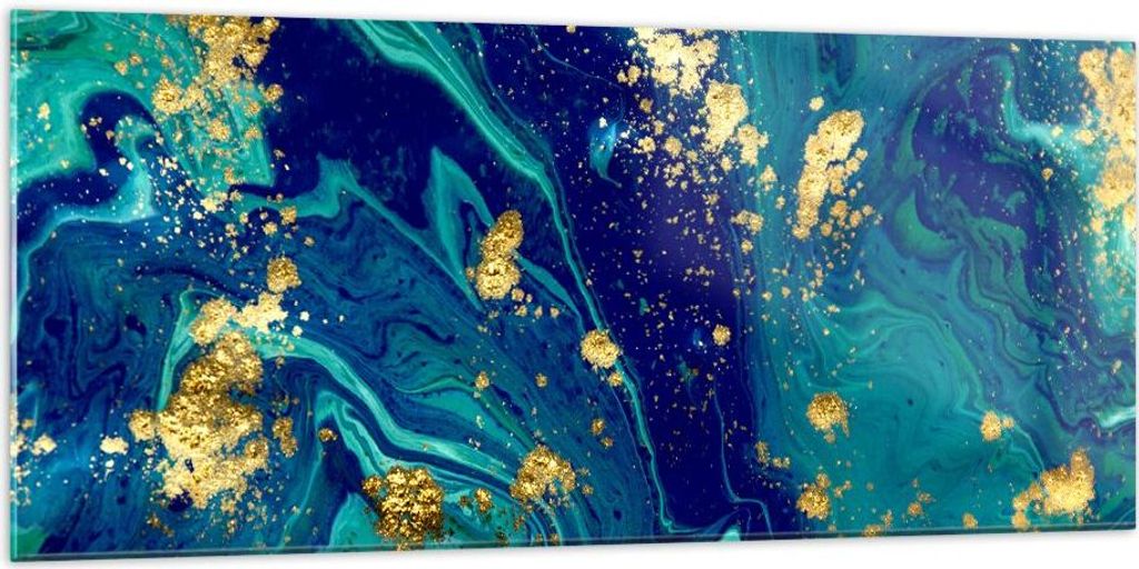 Bilder auf glas - Abstraktion modern - 120x50cm - Glasbilder - Wandbilder - Kunstdruck - zum Aufhängen bereit - Wanddekoration aus Glas - Glas Bil...