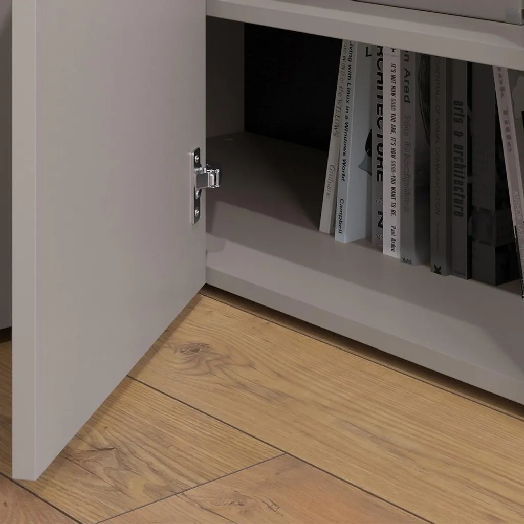 Commode Grège Moderne 80x50cm Vicco Wido - Finition Mat et Porte Robuste