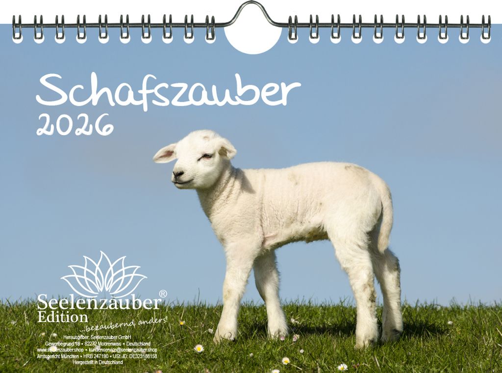 Schafszauber DIN A5 Kalender für 2026 Schafe und Lämmchen - Seelenzauber