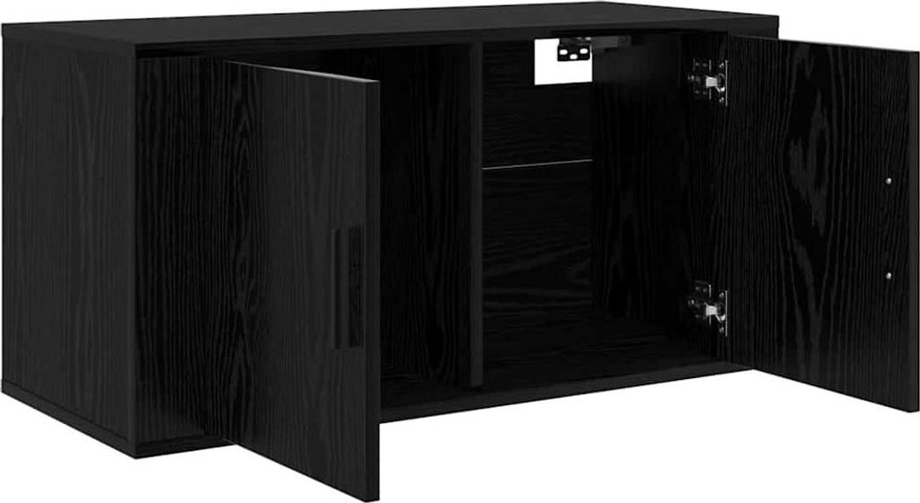 vidaXL Wandmontiertes TV-Regal Schwarz Eichen-Optik 80 x 34,5 x 40 cm