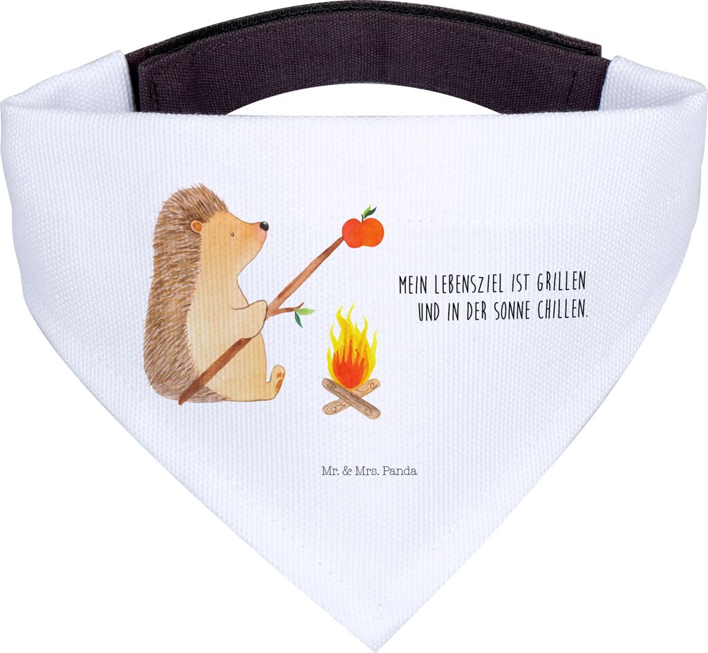 Mr. & Mrs. Panda Hund Halstuch Igel Grillen - Weiß - Geschenk, Arbeitslos, Hunde, Sinn Des Lebens, Für, Spruch, Tuch, Hunde-Halstuch, Lustige Spr...