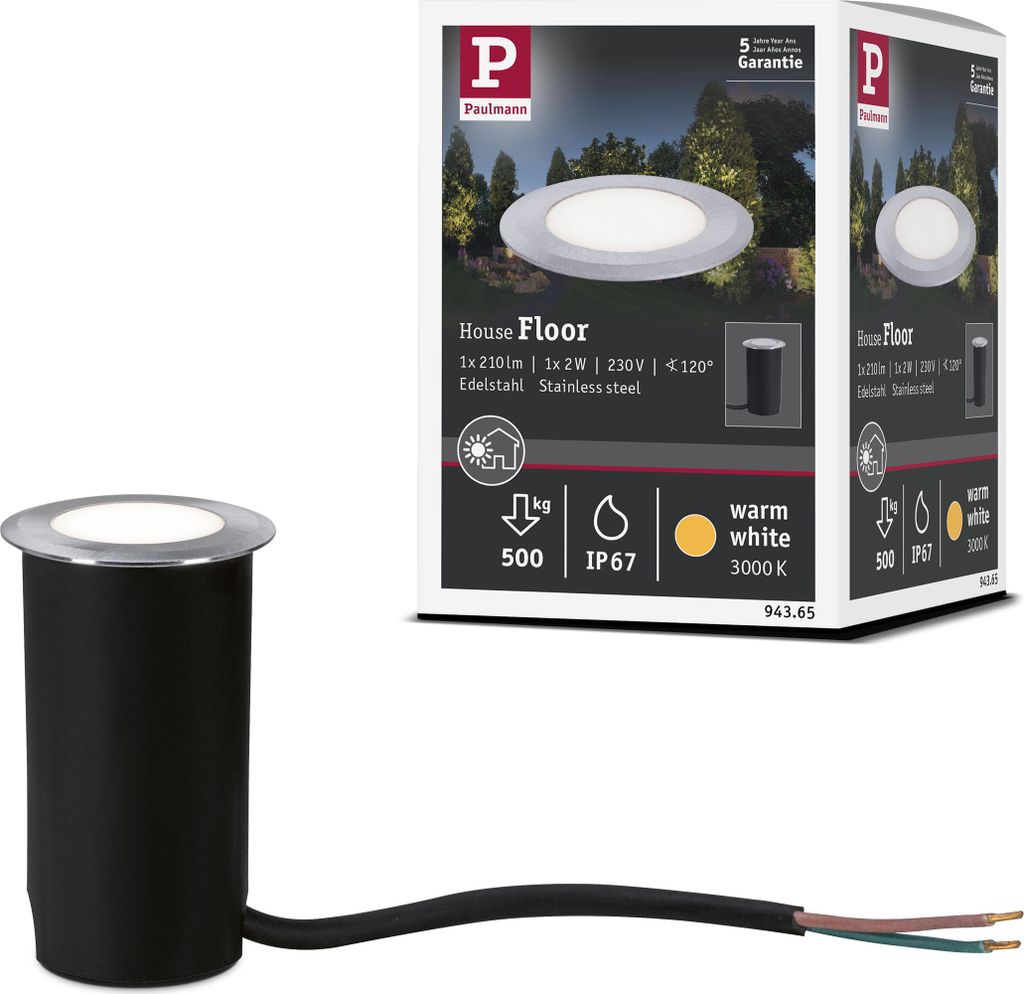 Paulmann House LED Bodeneinbauleuchte Warmweiß Produktbild 