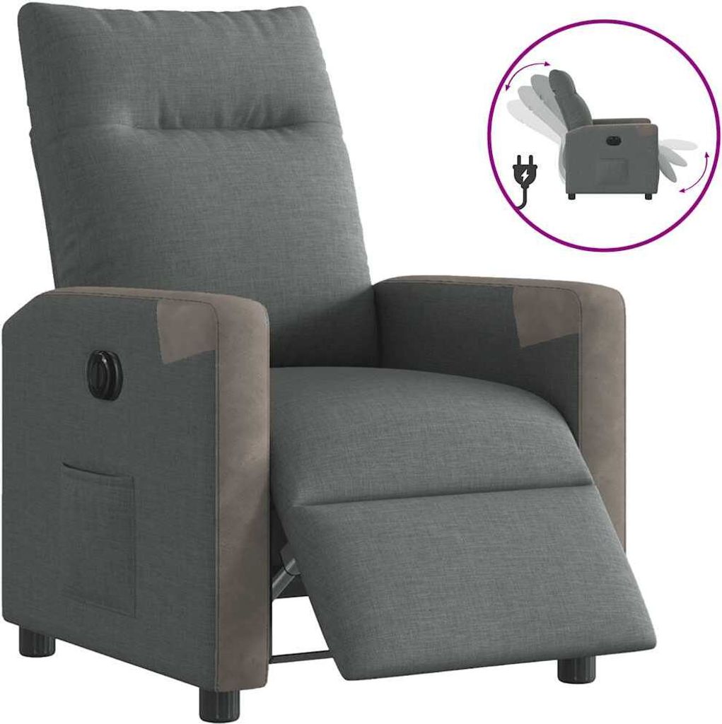"2026 Promotion" Relaxsessel Elektrisch - Einzelsofa - Dunkelgrau Stoff - Couchsessel CC17856