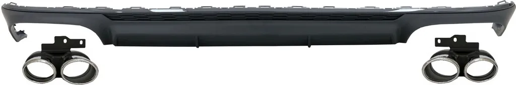 Pack Look S6 pour Audi A6 C8 4K : Diffuseur Arrière et Embouts Noirs - 2