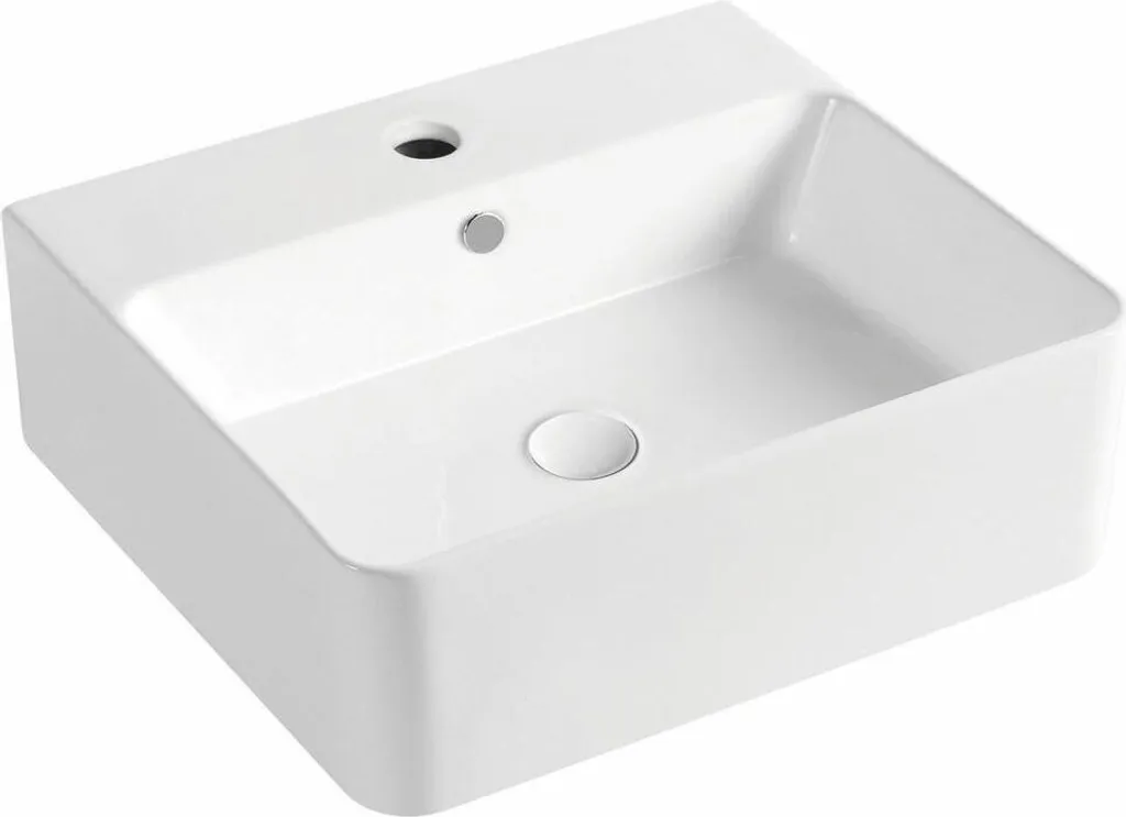 Lavabo Bagno NEASA 46x42cm | Ceramica Bianca Facile da Pulire