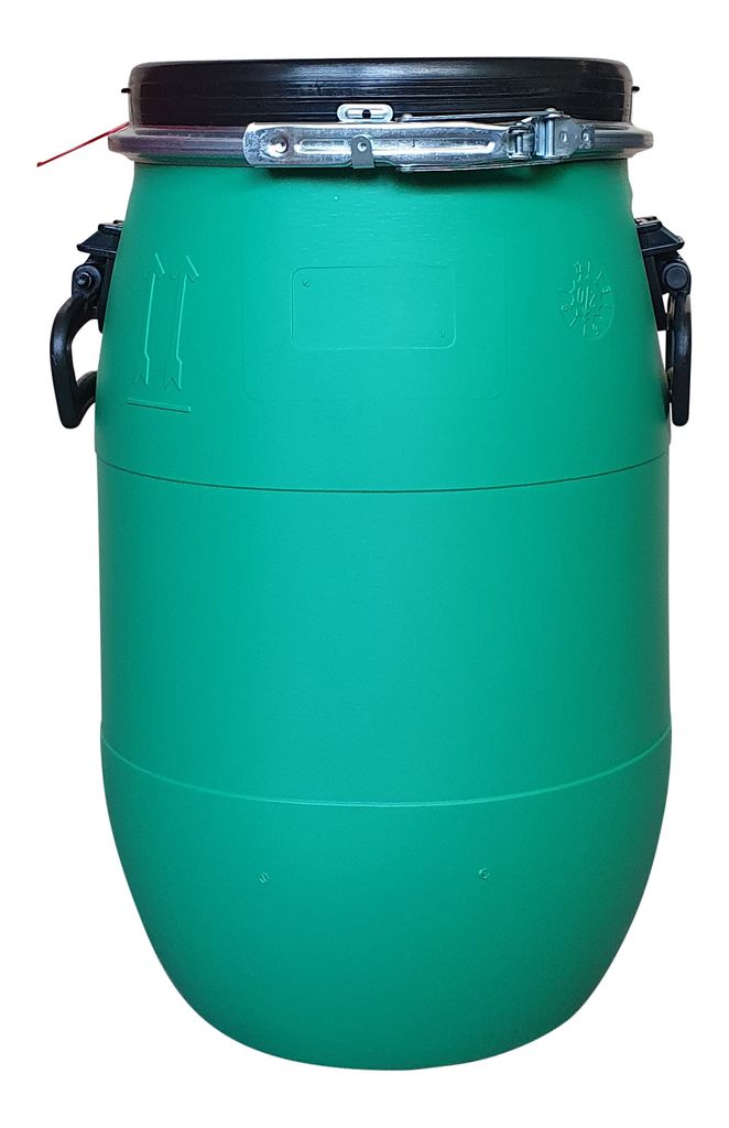 2 Stück Kunststofffässer 60 Liter Fass Wassertonne Futtertonne Regentonne 