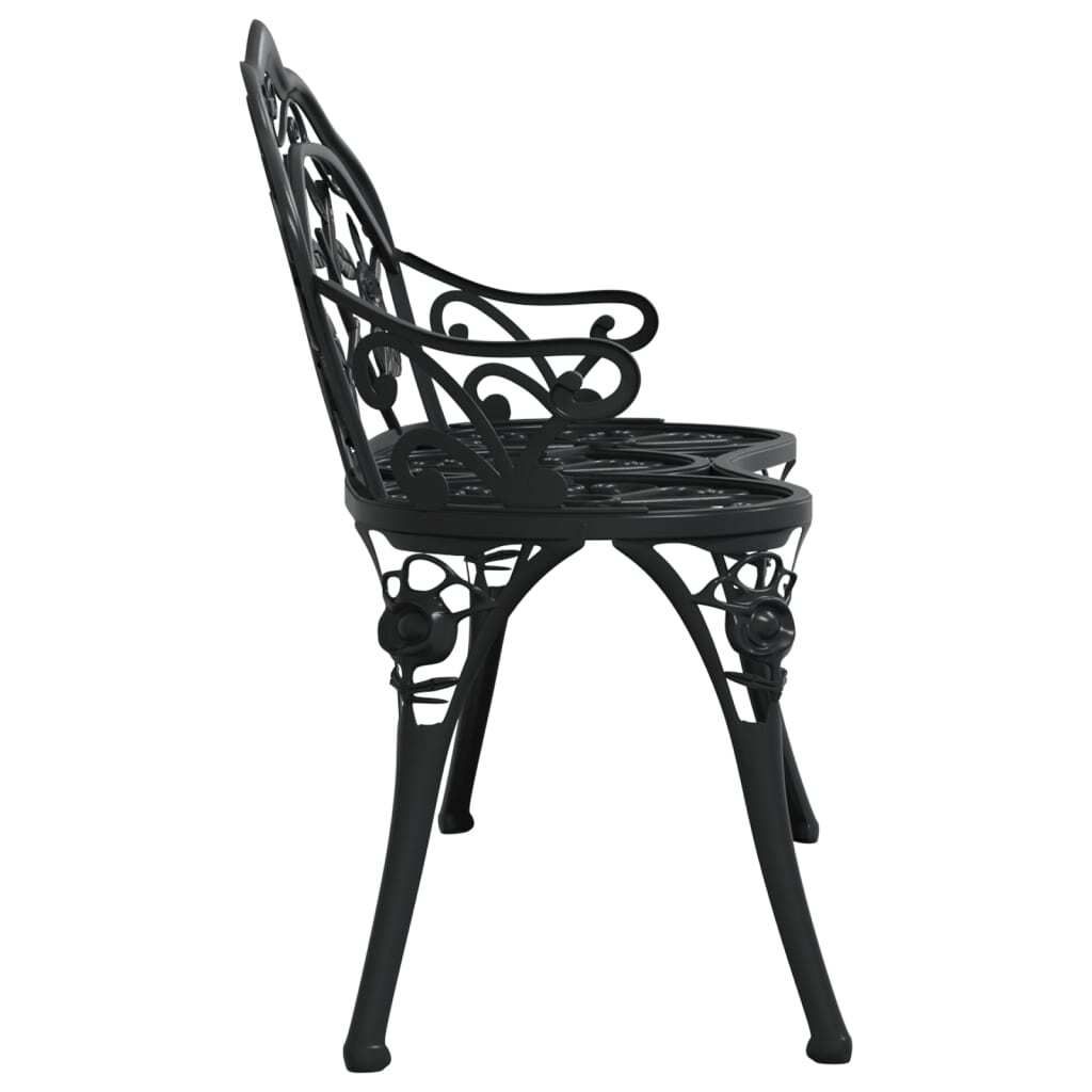 vidaXL Zahradní lavice 100 cm z litého hliníku černá Obrázek produktu 3