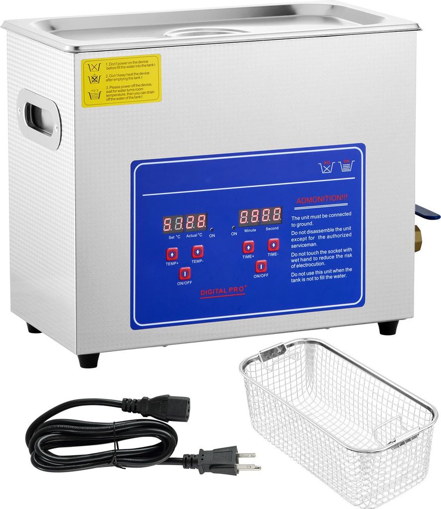 SucceBuy Ultraschallreinigungsgerät 6L aus Edelstahl mit digitaler Anzeige, ideal für Schmuck, Brillen und Zahnreinigungszubehör