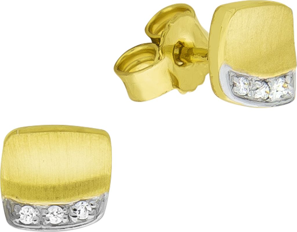 V Ohrstecker 333/- Gold 0,6cm mehrfarbig Zirkonia weiß Produktbild 