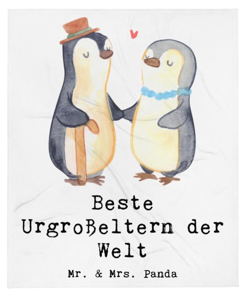 Mr. & Mrs. Panda Flauschige Decke Pinguin Beste Urgroßeltern der Welt - Weiß - Geschenk, Couchdecke, Oppa, Kuscheldecke, Geburtstag, Bettdecke, O...