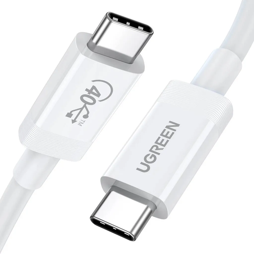 Cavo UGREEN USB4 40Gbps 0.8m Bianco | Ricarica PD 240W Video 8K