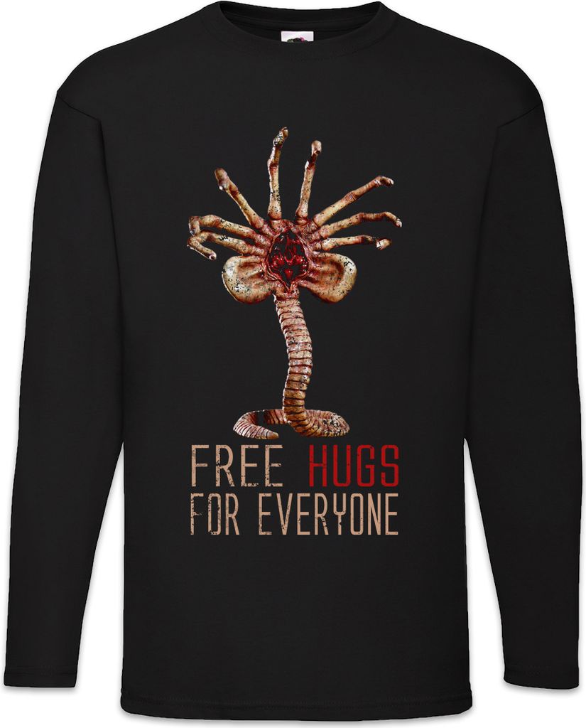 Urban Backwoods Free Hugs For Everyone, Langarm T-Shirt, Farbe: Schwarz, Größe: M