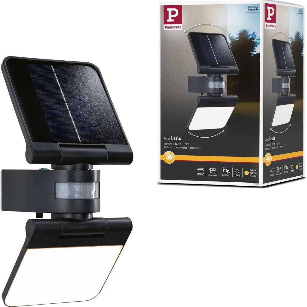 Illumina Gratis con Paulmann Lesla Solar Wallwasher LED 3000K IP65