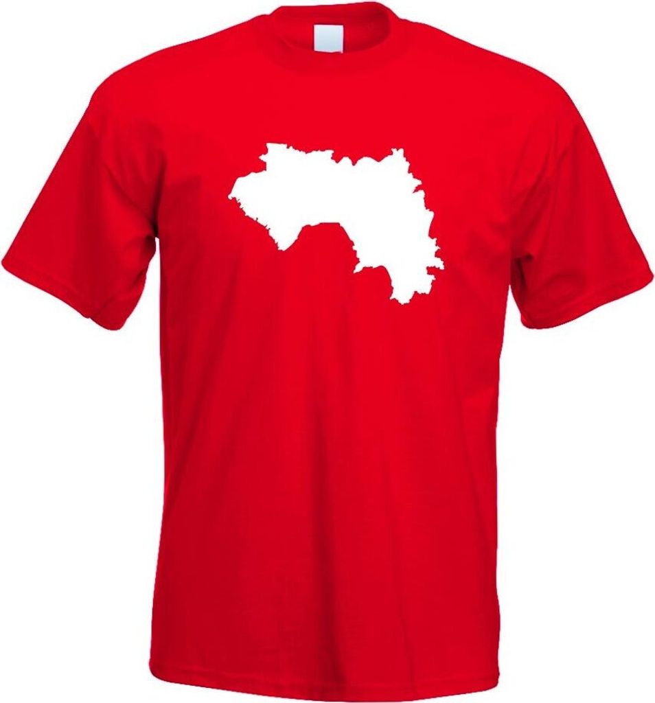 Kiwistar - T-Shirt - rot - Guinea Umriss Kontur Herren Funshirt Bedruckt Design Sprüche Spruch Motive - mit Motiv Bedruckt - Funshirt Design - Spo...