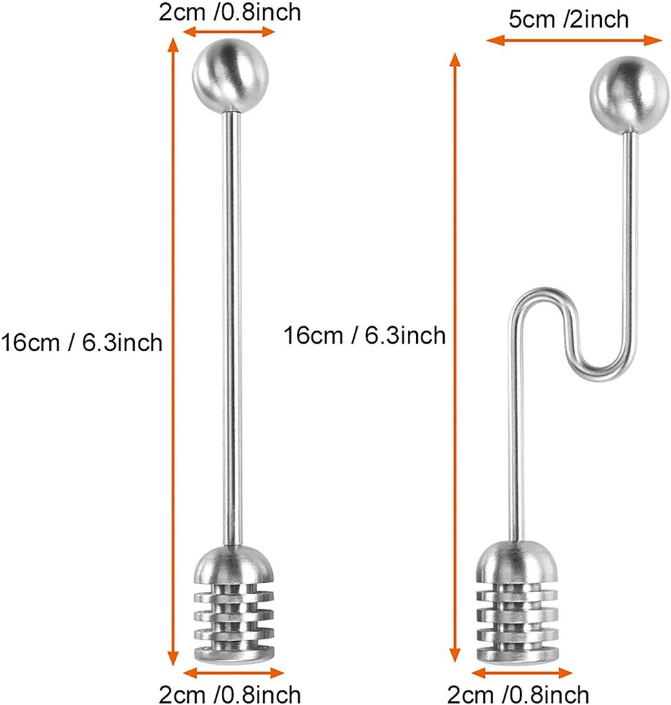 VILLFUL Edelstahl Honiglöffel Set - 2 Stück Rührlöffel Mit Aufhänger