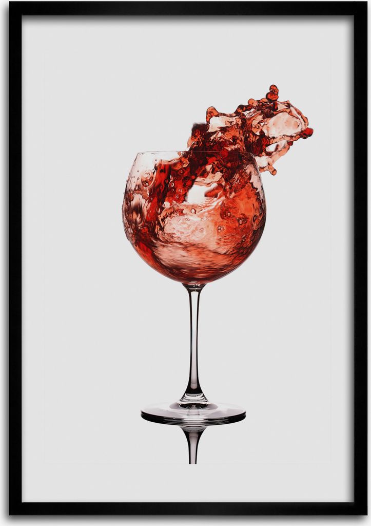 Bild - Bilderrahmen - Foto - 70 cm x 100 cm - MDF - Rahmen - Wandkunst - Ein Glas Wein