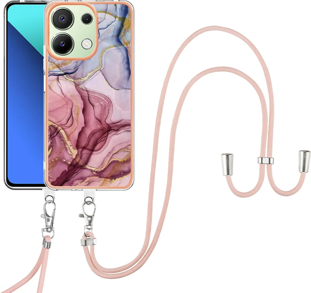 Cover Fashion Xiaomi Redmi Note 13 4G Oro Rosa Fantasia con Laccio