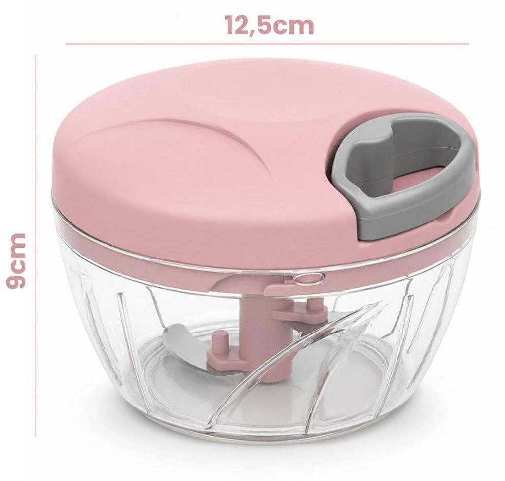 WELLHAUS Handmatige keukenhakker, 600 ml, roze Productafbeelding 
