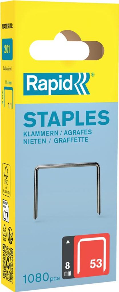 Rapid 40109503, Klammerpack, 8 mm, 1080 Heftklammern, R53, Produktbild 