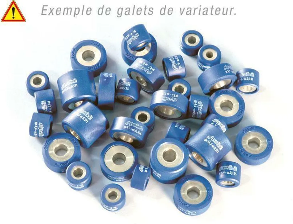 Galets de variateur Polini 20x12 mm 8gr pour entretien de scooter