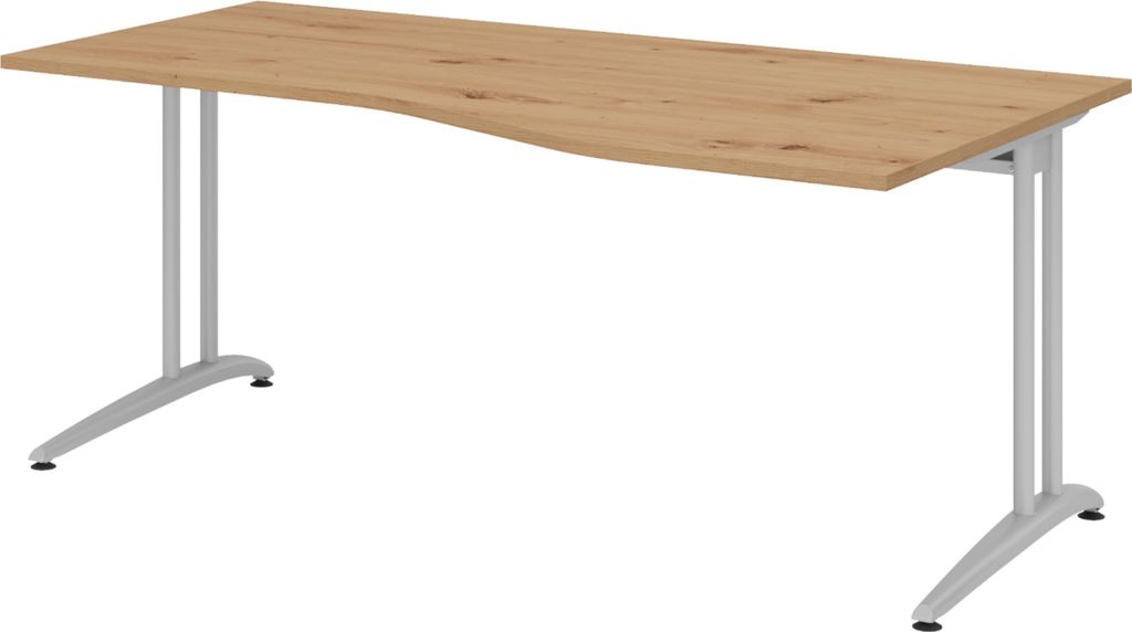 bümö Schreibtisch Serie-B - Nachbildung: Asteiche, Größe: 180 x 100 cm
