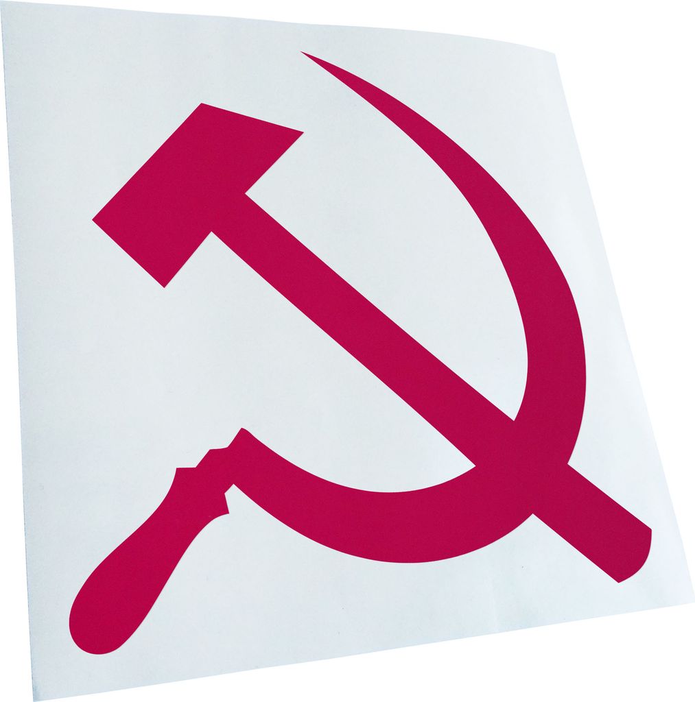 Kiwistar - Autoaufkleber - pink - 30 x 30 cm - Hammer und Sichel - Heckscheibenaufkleber - Aufkleber für Auto Kfz Fahrrad, LKW, Truck Mofa