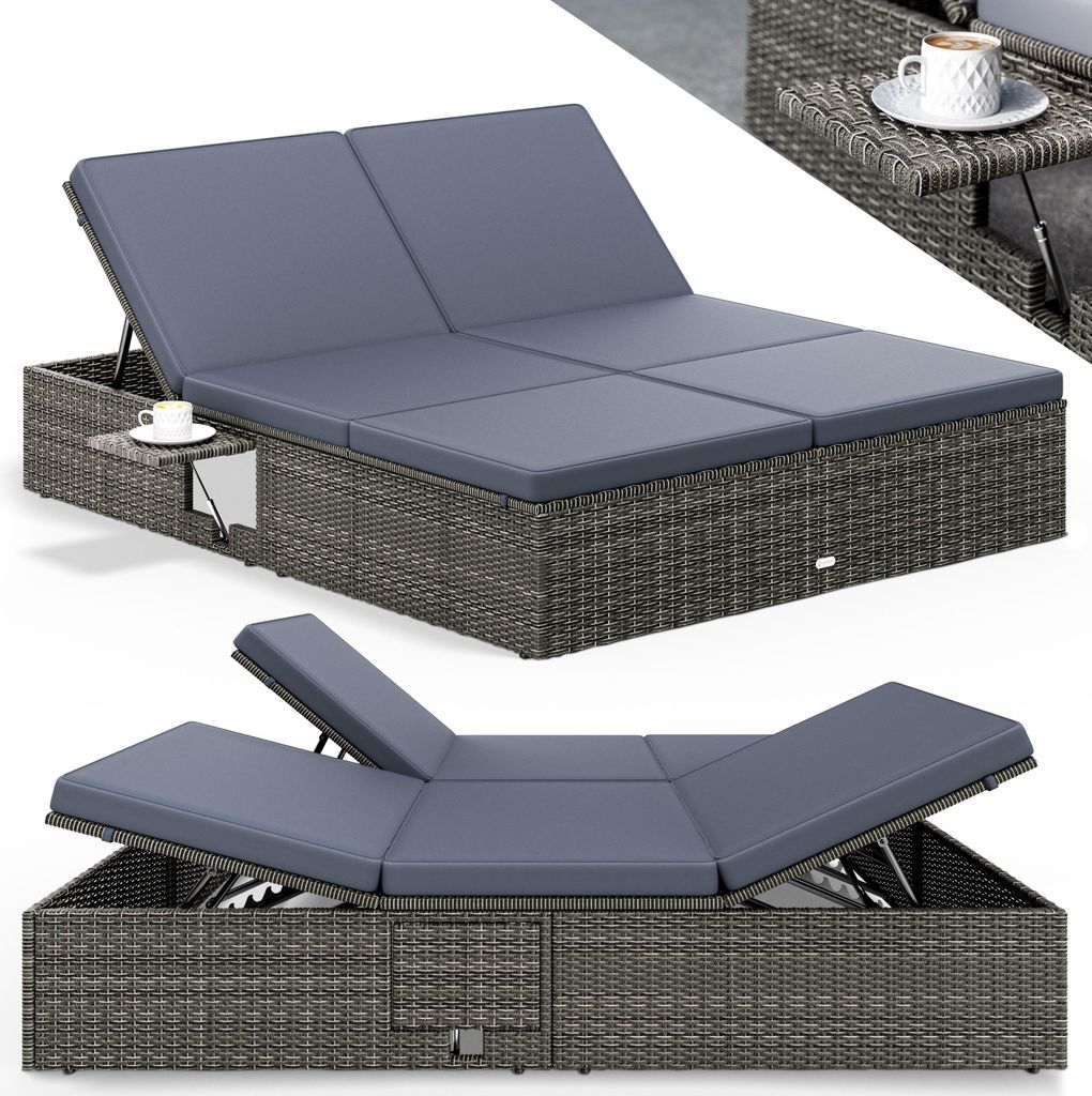 CASARIA® Lettino Prendisole 2 Persone in Polyrattan Immagine del prodotto 