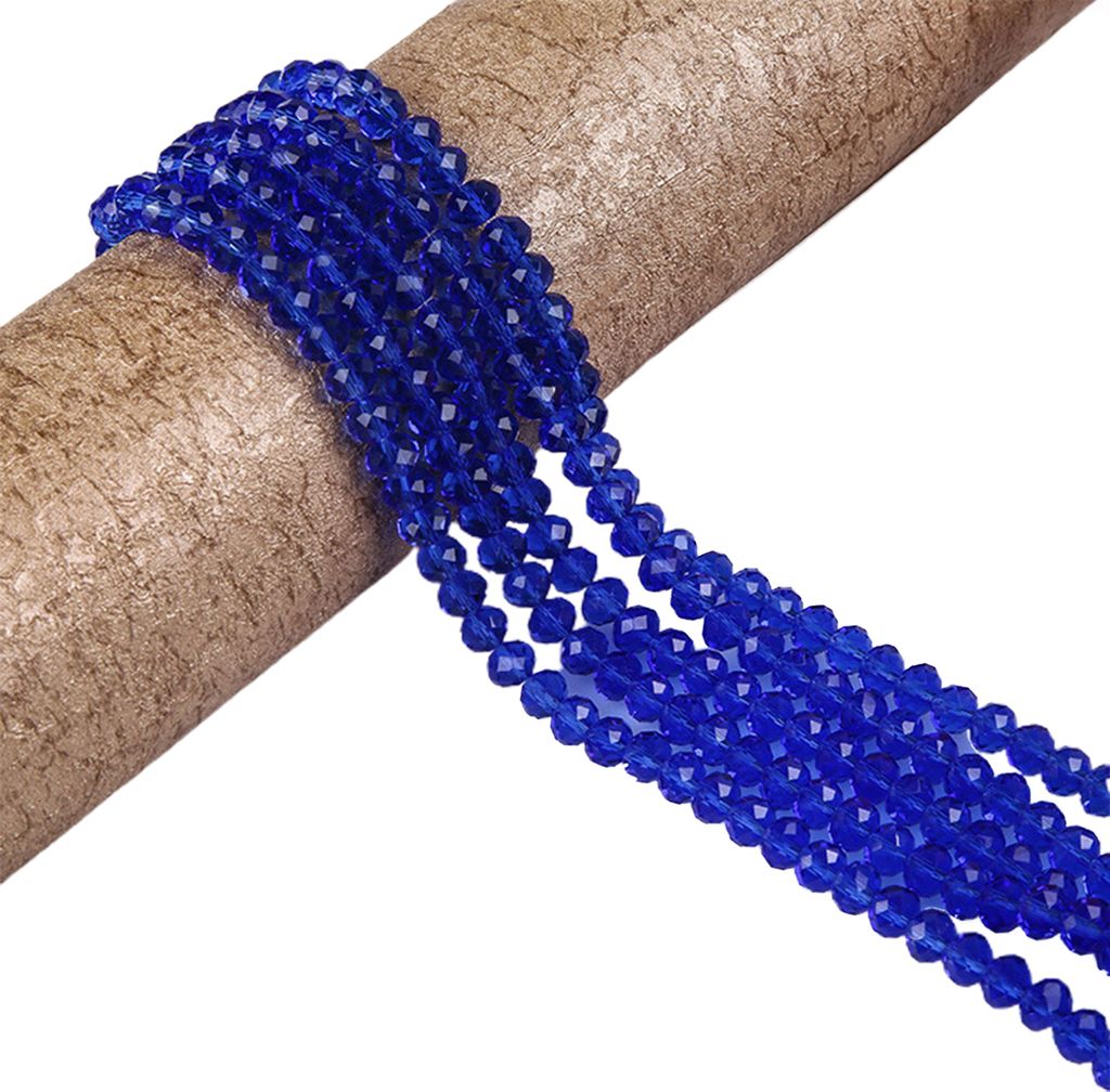 DIY Schmuck Zubehör Künstliche Kristall Flache Lose Perlen String Home Decor-Mittelblau