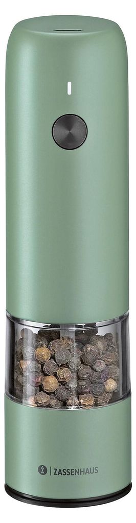 ZASSENHAUS Pfeffermühle KÖLN USB elektrisch 14 cm grün