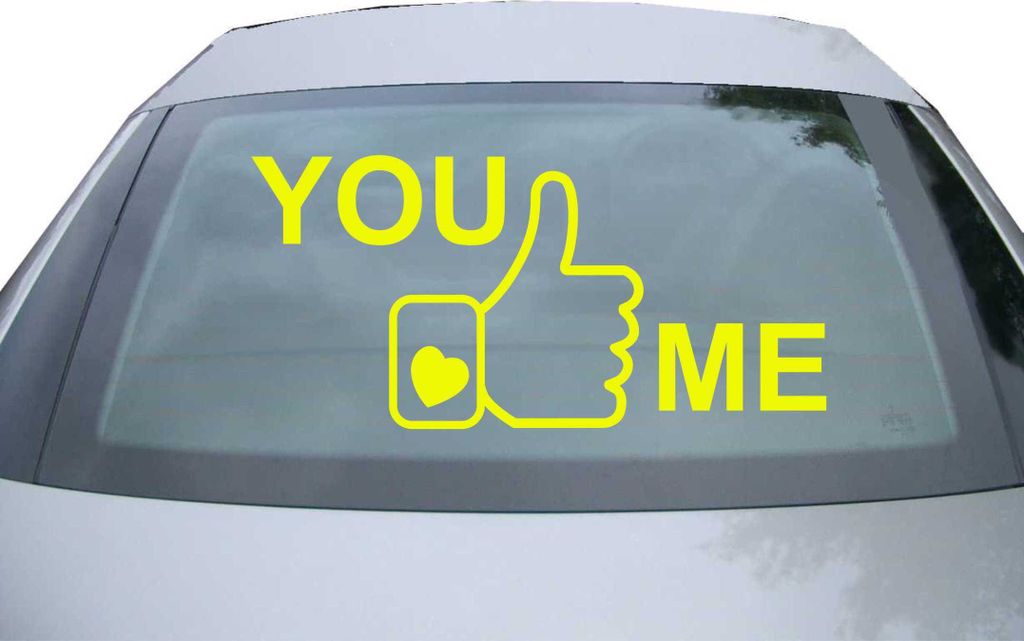 Indigos UG - Aufkleber Heckscheibe & Motorklappe DE6398 - neongelb - 600x285 mm - you like me - Auto Scheiben Fenster Heckklappe Tuning Racing JDM ...