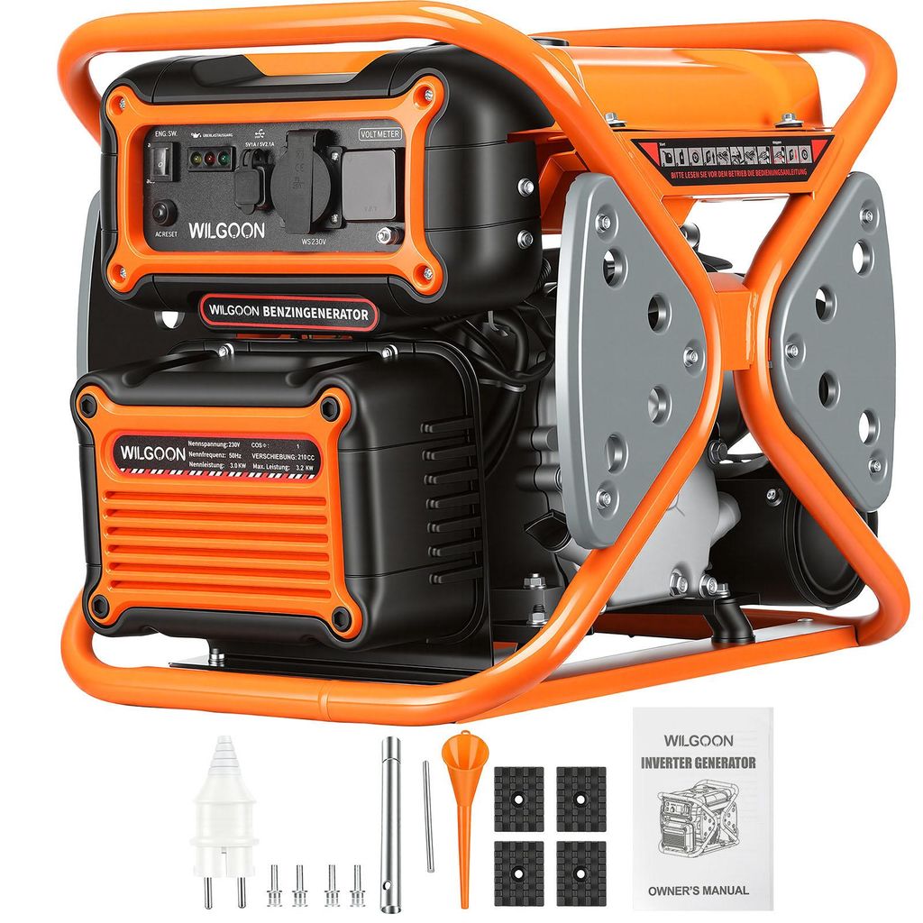3200W Inverter Benzin Stromgenerator, 4 Takt Leise Benzin Produktbild 