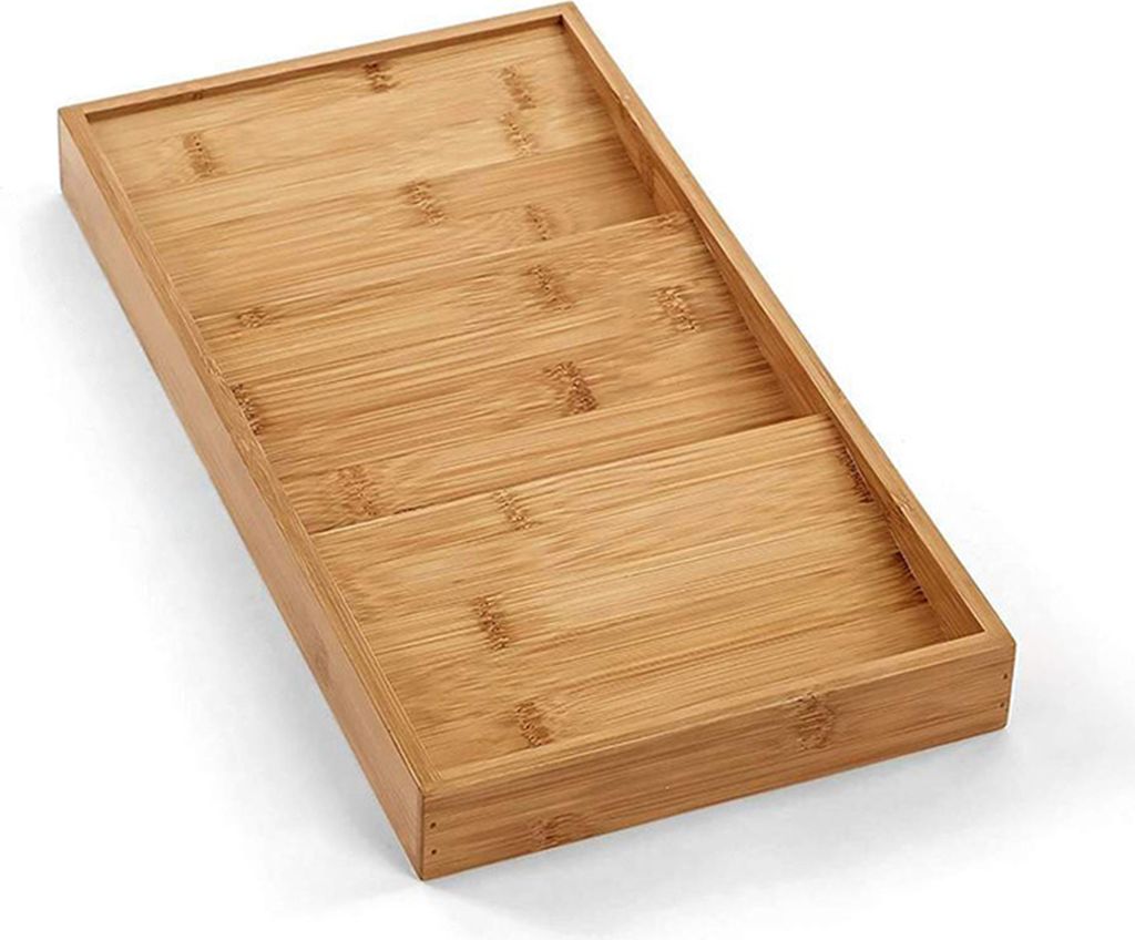 Schubladen-Organizerbox aus Bambus, 3-stufige Gewürzschubladen-Aufbewahrungsbox, Schubladen-Organizer im Stufendesign für Küche, Bad, Make-up, S...