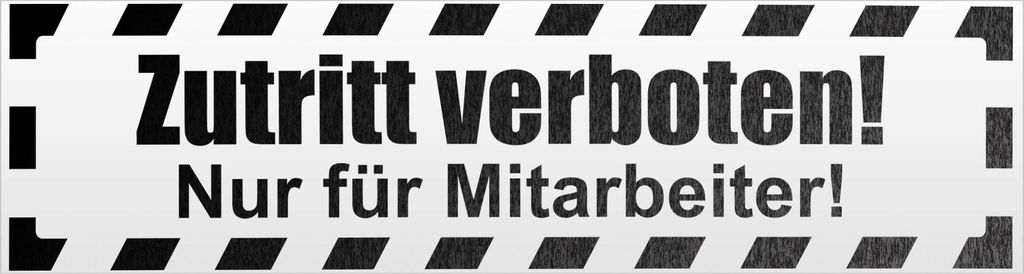 Kiwistar Zutritt verboten Mitarbeiter gestreift Magnetschild Schild magnetisch - 30cm Schwarz - reflektierend - Magnetfolie für Auto PKW Kfz