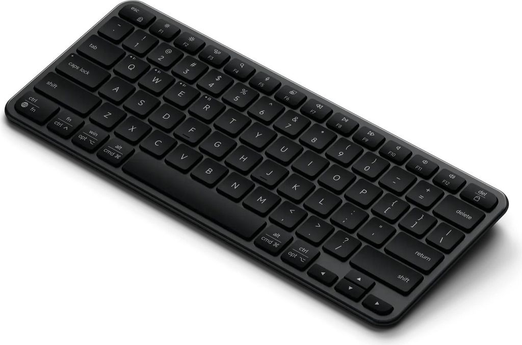 SATECHI Slim EX1 Kabellose Tastatur, Kompakte Bluetooth-Tastatur für Mac, Windows & Android QWERTY (Englisch), Space Schwarz