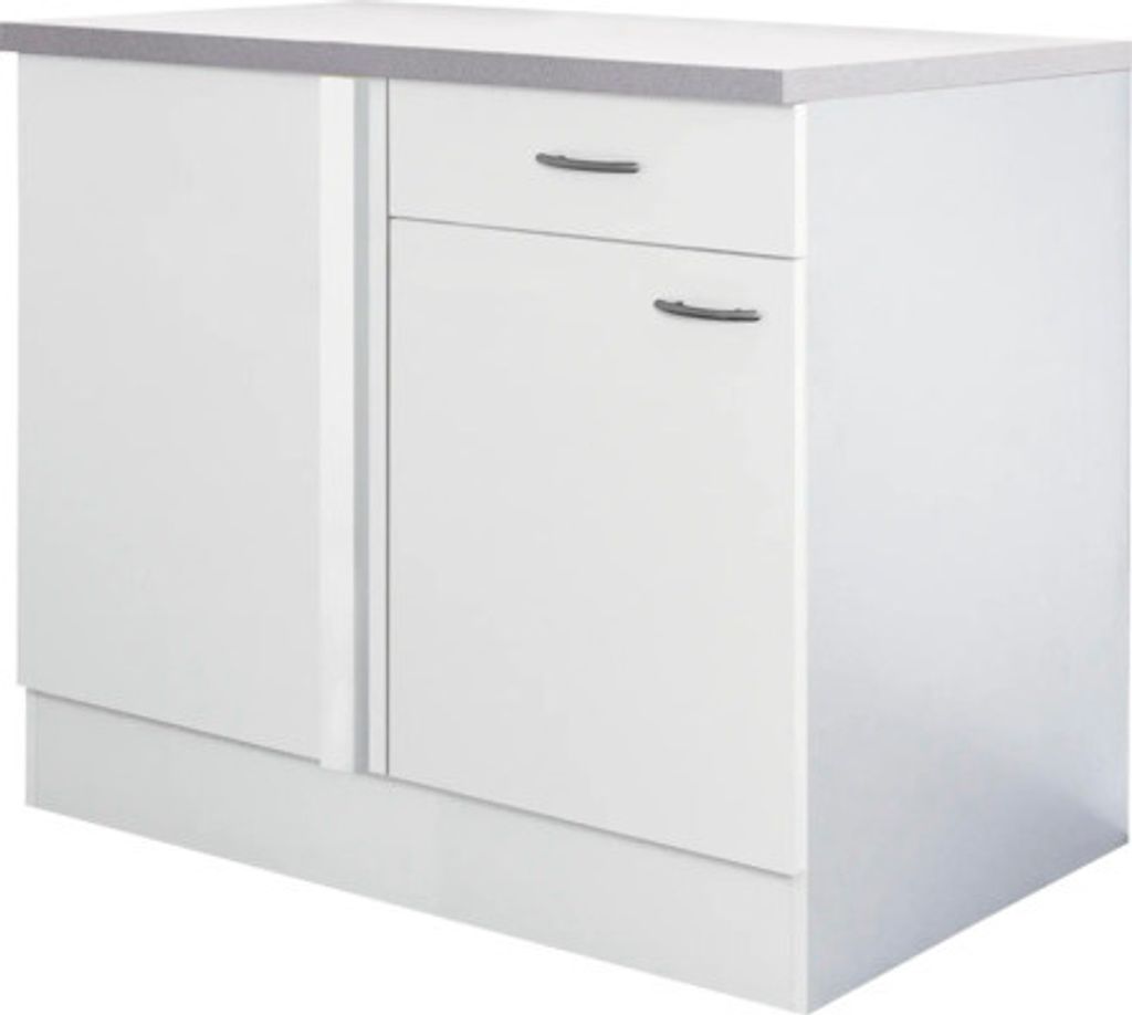 Flex Well Eckunterschrank Wito BxTxH 110 x 60 x 85 cm weiß matt zerlegt Anschlag reversibel 00006950