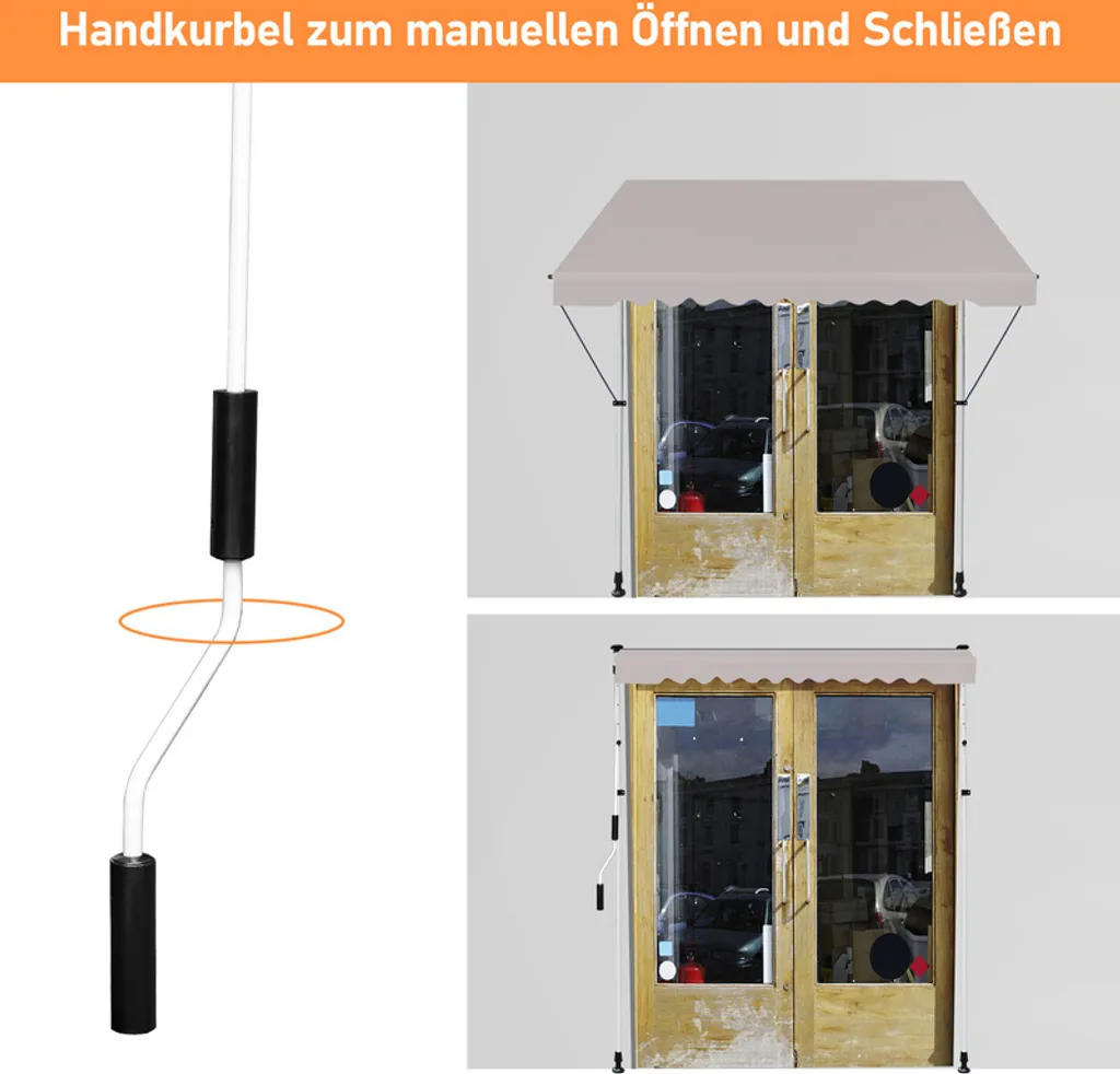 Tenda Jopassy per Famiglia 2,5m | Ombra Sicura per Balcone - 4